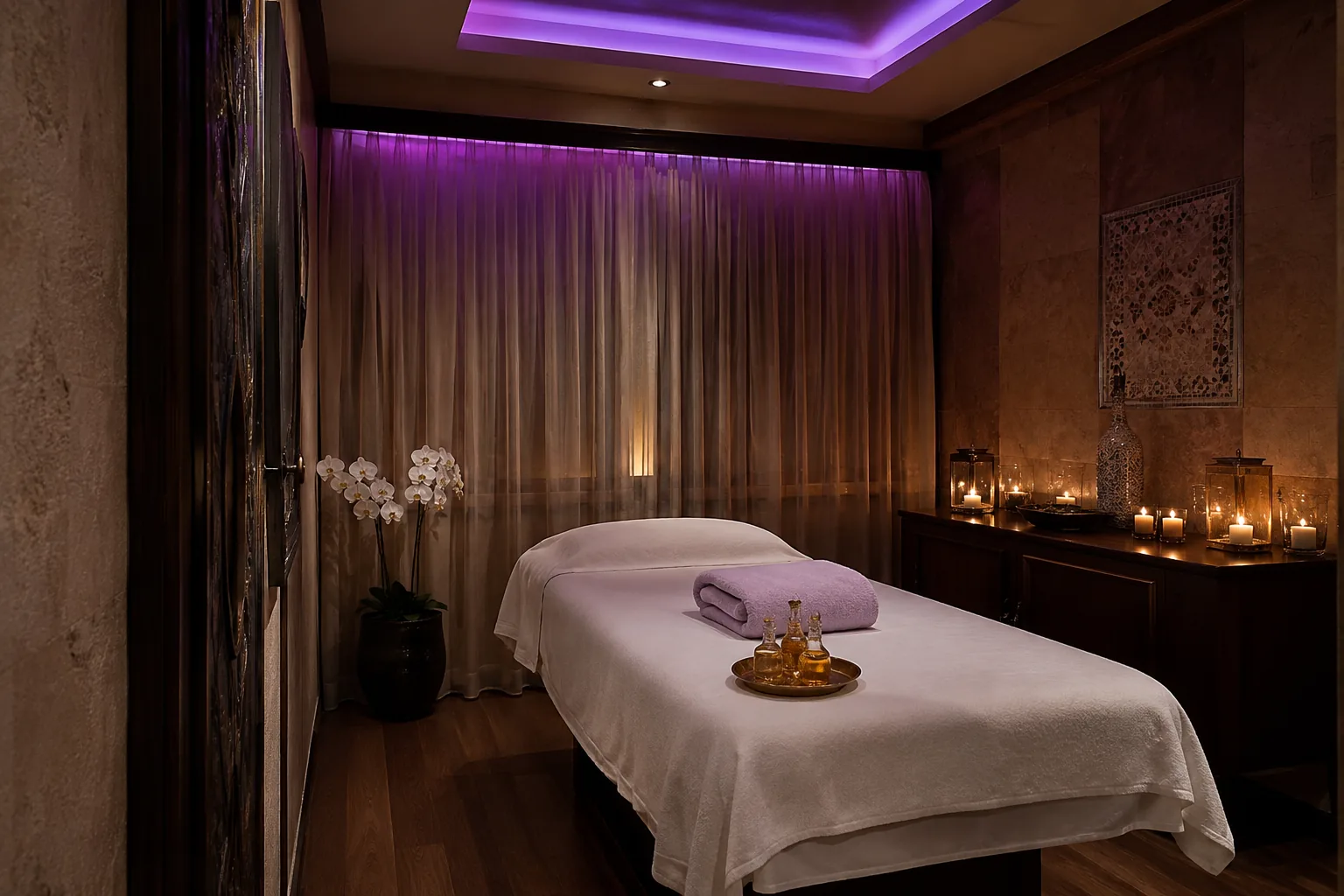 Masaj odasının genel görünümü — Lila Spa, Şişli misafirlerine hizmet veren salon