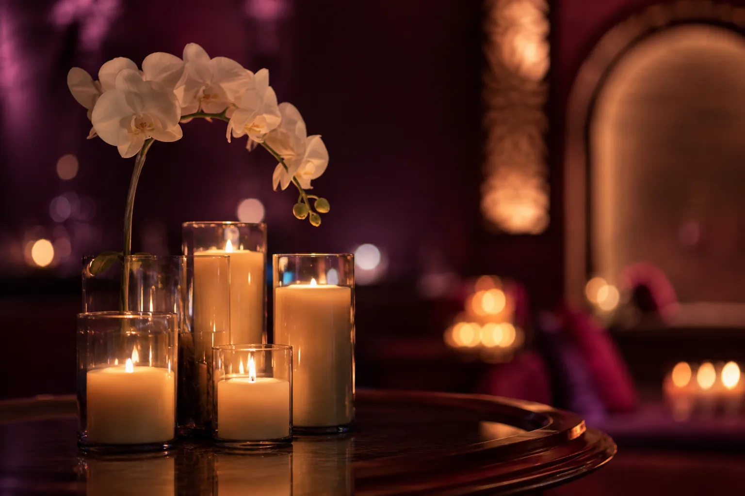 Mum ve orkide düzeni — Lila Spa, Şişli misafirlerine hizmet veren salon