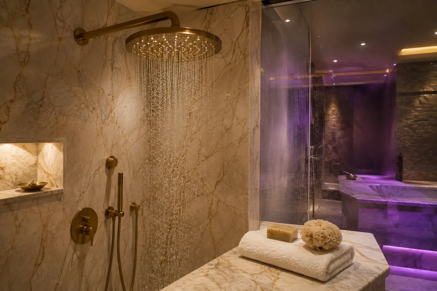 Spa duş bölümü — Lila Spa, Şişli misafirlerine hizmet veren salon